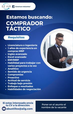 VACANTES CHIHUAHUA - MAQUILADORA - COMPRADOR TACTICO