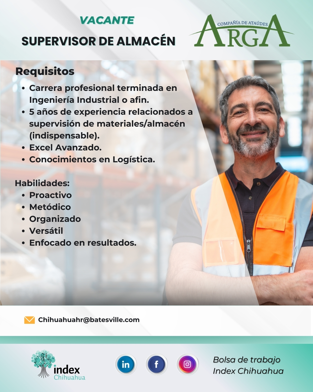 VACANTES CHIHUAHUA - CUU - MAQUILADORA - SUPERVISOR DE ALMACEN