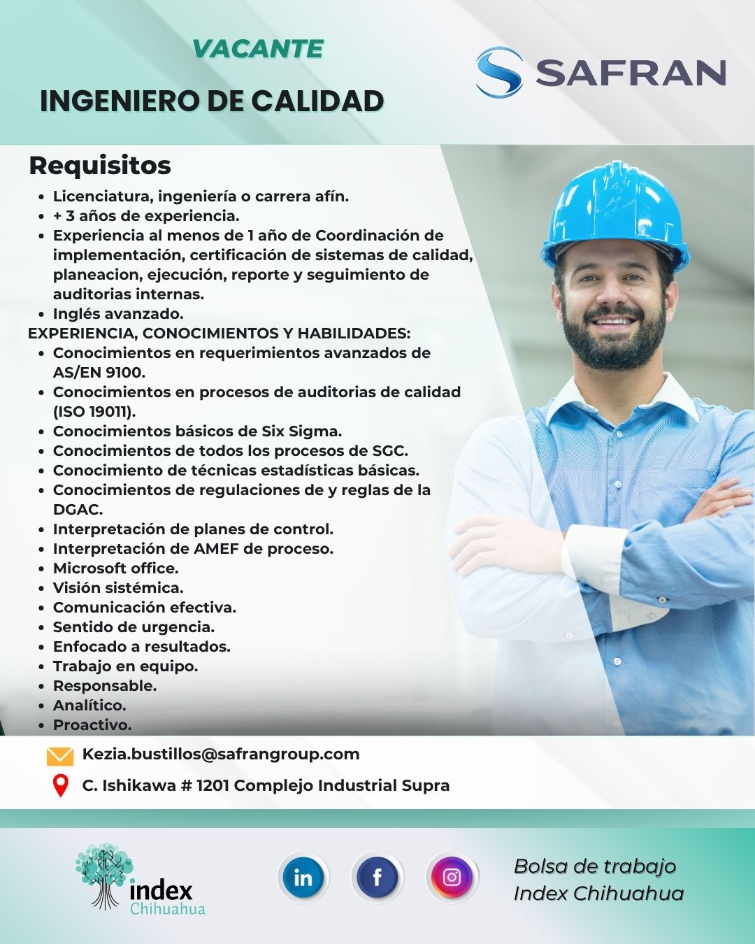 VACANTES CHIHUAHUA - CHIHUAHUA - MAQUILA - INGENIERO DE CALIDAD