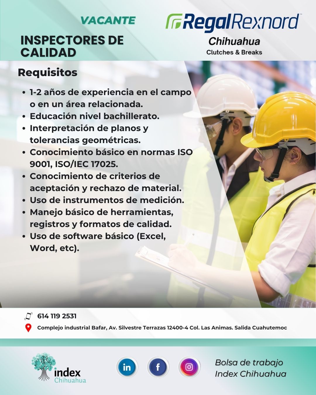 VACANTES CHIHUAHUA - CHIHUAHUA - MAQUILA - INSPECTORES DE CALIDAD