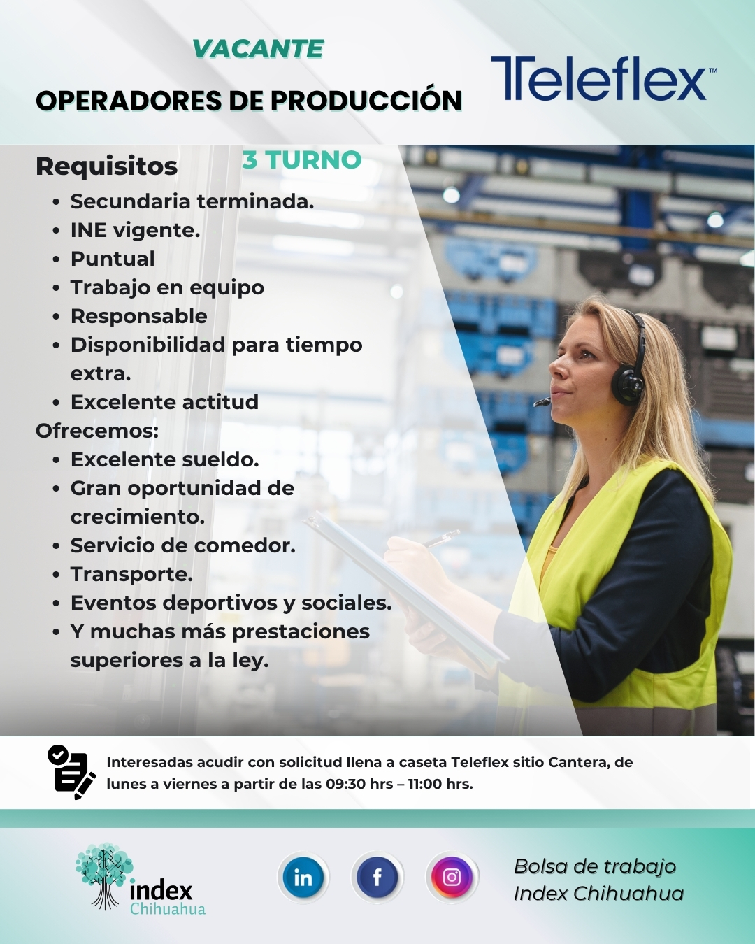VACANTES CHIHUAHUA - CUU - MAQUILADORA - OPERADORES DE PRODUCCION